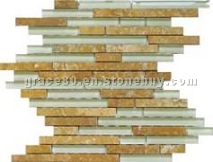 Crystal glass plus marble mosaic