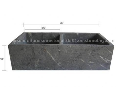Dubble Solid Sink in Soapstone