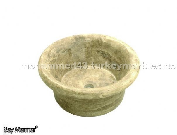 White Travertine Basin, Sink
