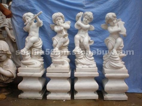 Marble children statue
