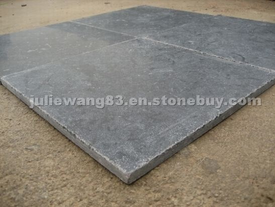 Black Limestone bushhammered edges +tumbled