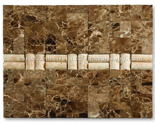 Black and Brown Breccia - Coralina Beige Mosaic