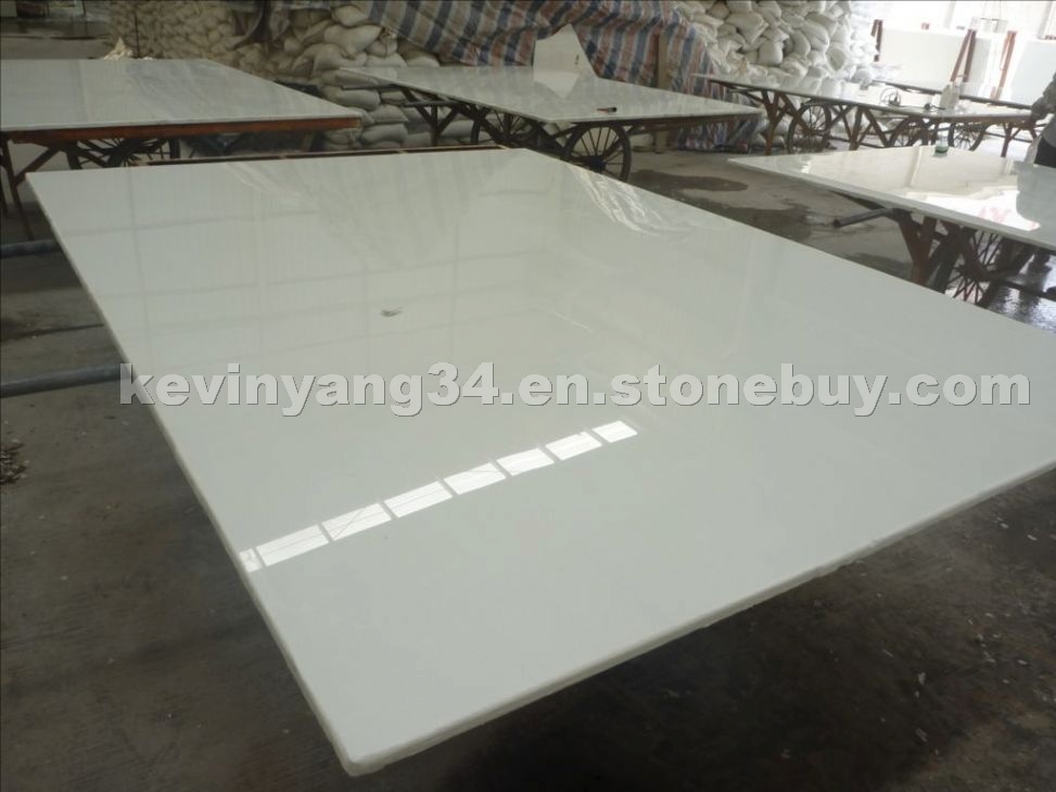 White crystallized glass panel