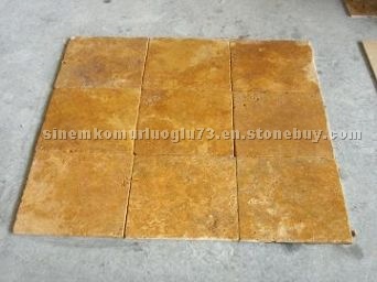 Yellow travertine Tumbled Tiles