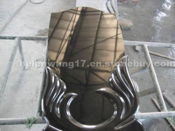 black headstone