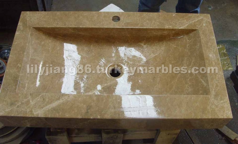 Emperador marble square basin