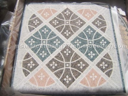 Marble mosaics pattern with mesh