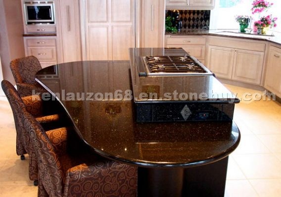 Black Galaxy Granite Kitcen Island