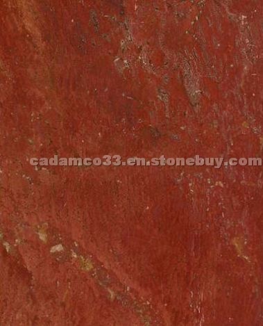 Red travertine tiles
