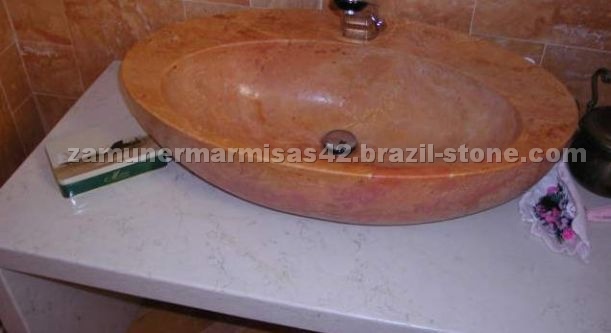 Red Travertine Basin Red Travertine Basin