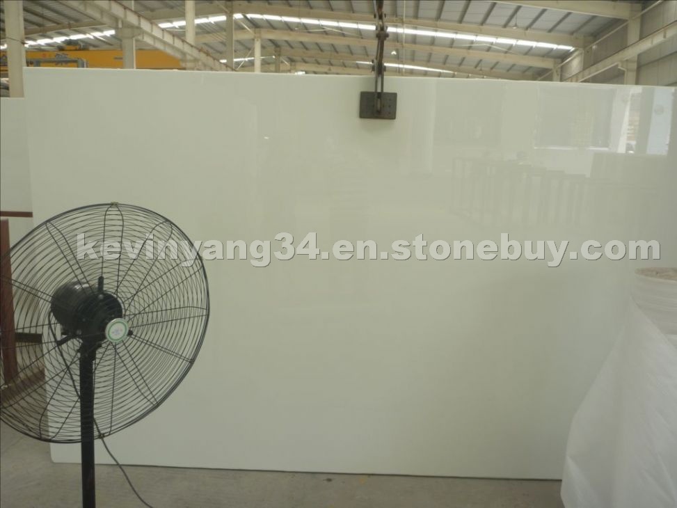 White crystallized glass panel