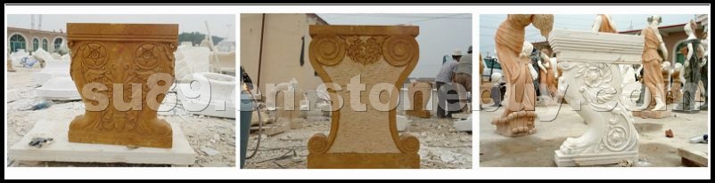 Yellow marble desk leg