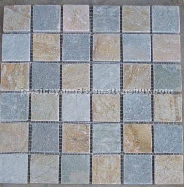 Colored Slate and Quartzite Mosaic