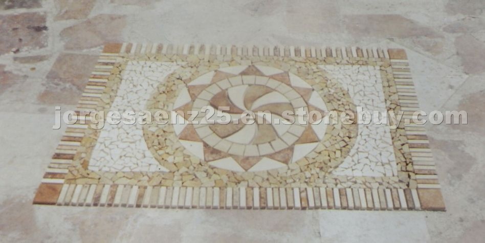 Travertine Mosaic floor carpet