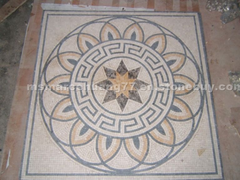 marble travertine mosaics pattern with mesh