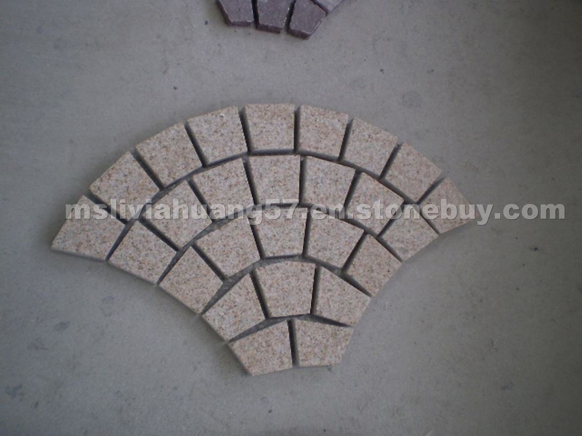 Granite Cobble on Mesh Paving Stone