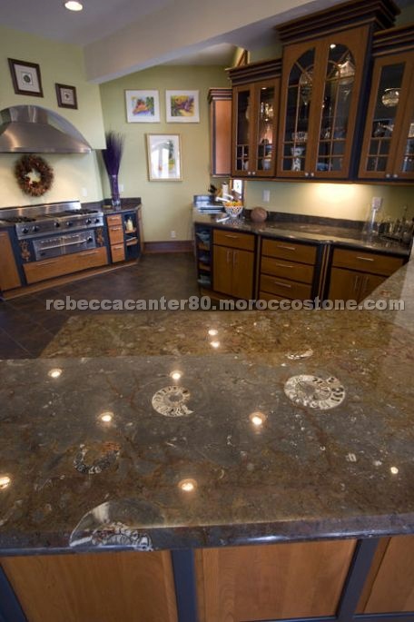 Etruscan Fossils in Marble Kitchen Top