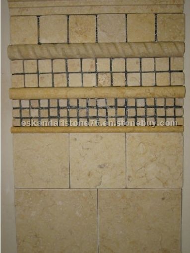 Travertine Chair Rail, Rope, Bullnose