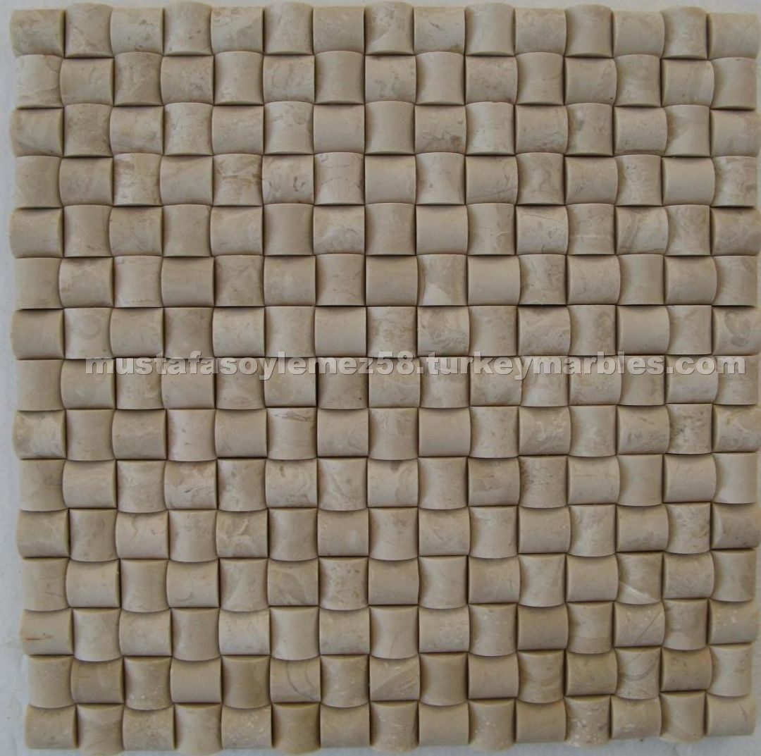Light Marble Bullnose Mosaic Tiles and Patterns