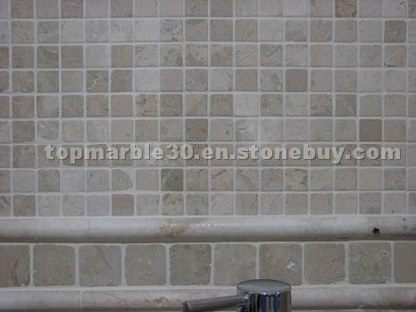 Crema Beige Tumbled Marble Mosaic