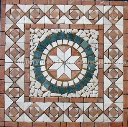 Travertine Square Mosaic medallion