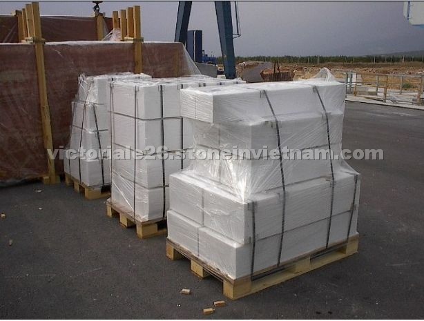 Pure white marble tiles from Vietnam