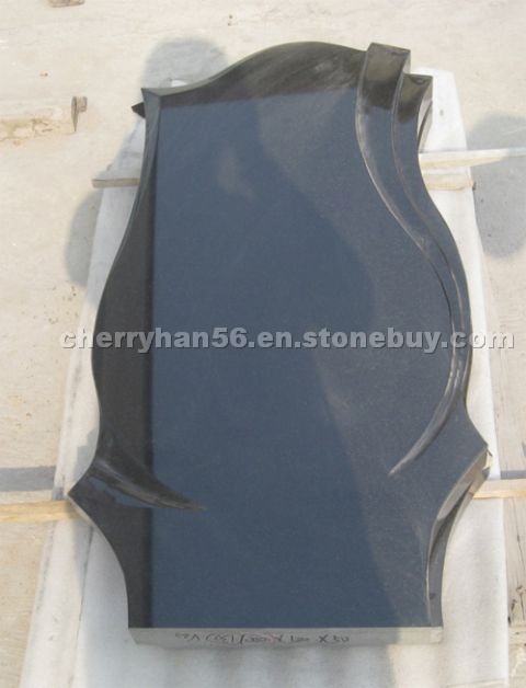 Mongolian Black Granite Tombstone
