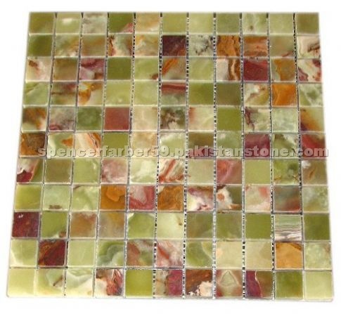 Green Onyx - Red Onyx Mosaic