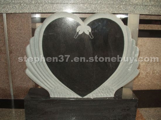 Black granite tombstone