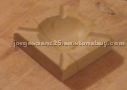 Yellow, Beige marble ashtray