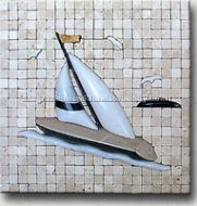Y-1 Sailing Boat mosaic tiles