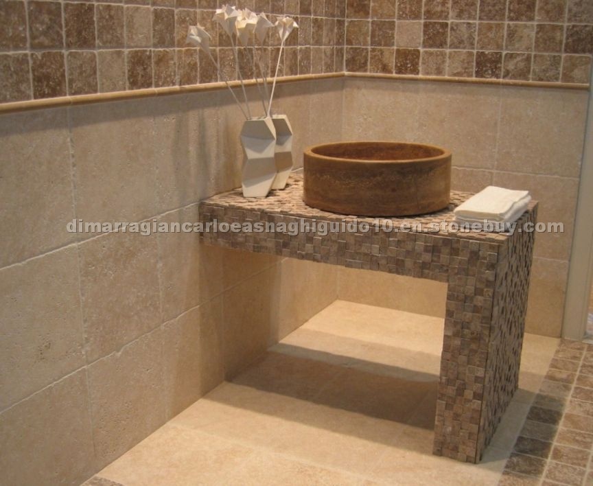 Travertino Dorato and Noce Travertine