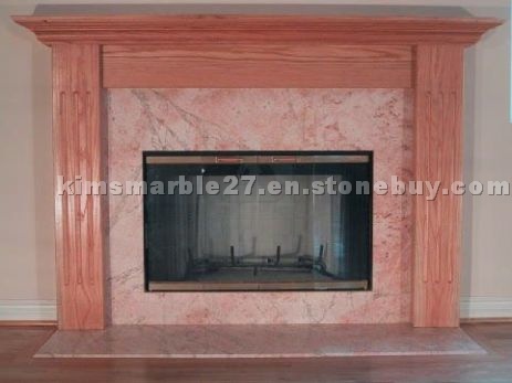 Pink Marble Fire Place