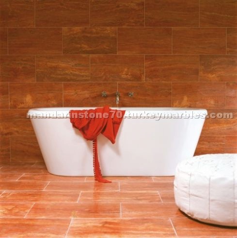 Persian Red Travertine Vein-Cut Polished Filled