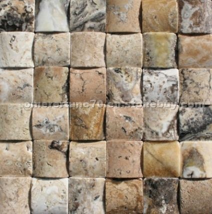 Antico Travertine Curve Mosaic