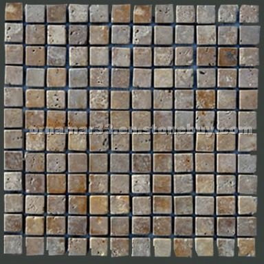 Travertine Mosaic 1x1