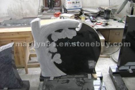 black granite tombstone/ Monument
