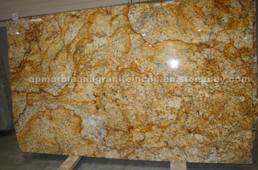 Cloudy Yellow granite slabs