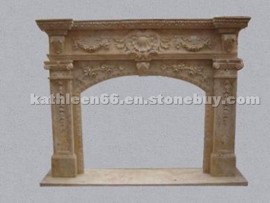 Stone fireplace