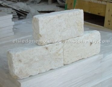Caribbean Blond Coral Stone tumbled pavers 4x8