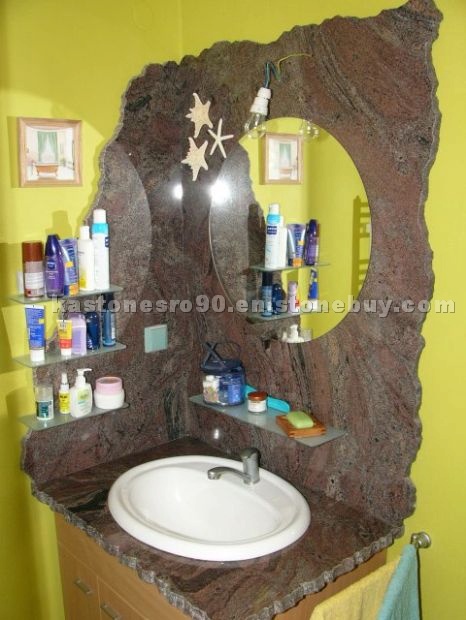 Paradiso Granite vanity top, wall covering