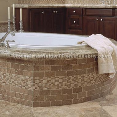 Stormy Travertine, Mexican Noce Tumbled