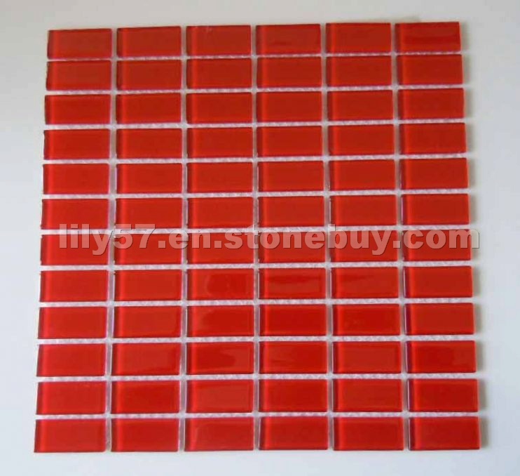 Red Ultrathin Crystal Glass Mosaic Tile CTR-G-B003