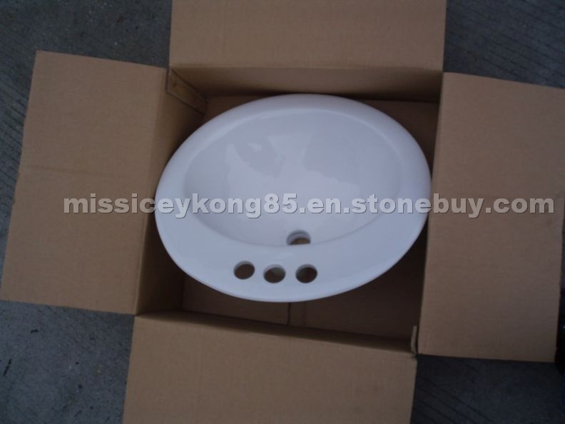 Topmount and undermount ceramic sinks