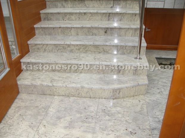 River White granite stairs