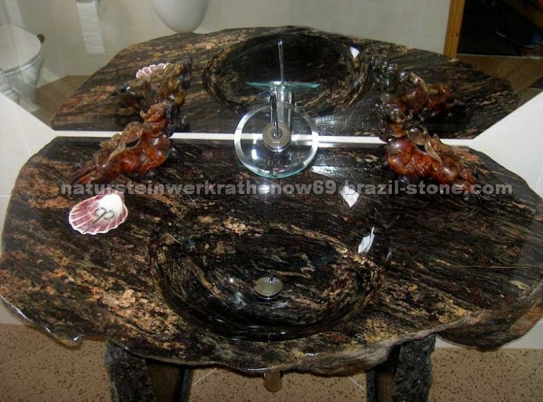 Exotic Black Brazilian Granite Vanity Top