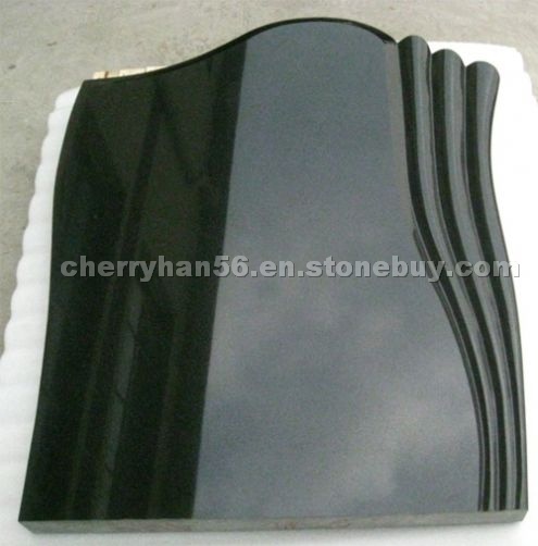 black granite tombstone