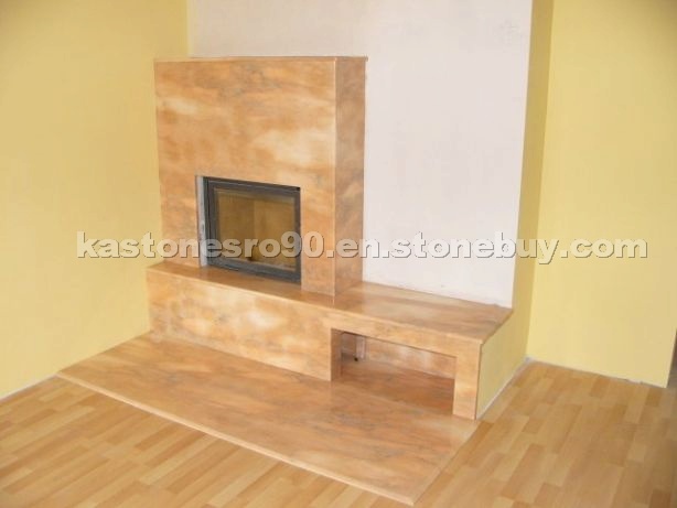 Rosa Portagalo marble fireplace