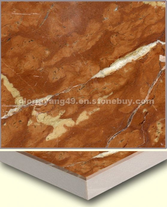Rojo Alicante + porcelain tile