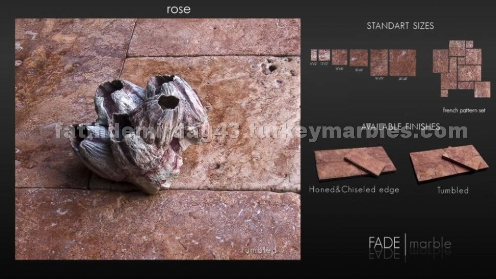 Red Travertine French Pattern Set - Paver